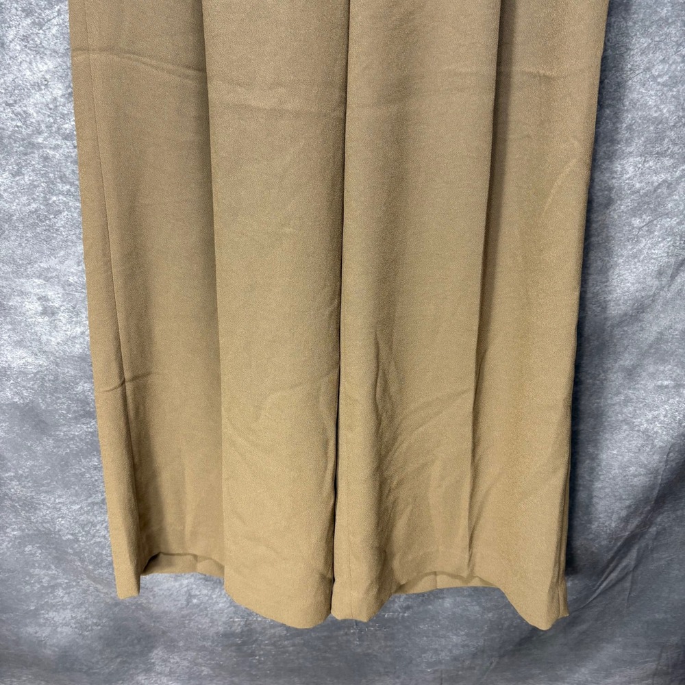 Spanx Carefree Crepe Pleated Wide Leg Trouser Pants Womens L Cedar Tan Brown - Picture 3 of 16